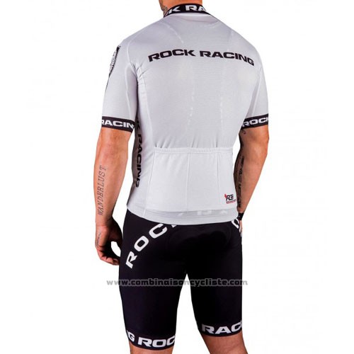 2016 Maillot Cyclisme Rock Racing Argent Manches Courtes et Cuissard